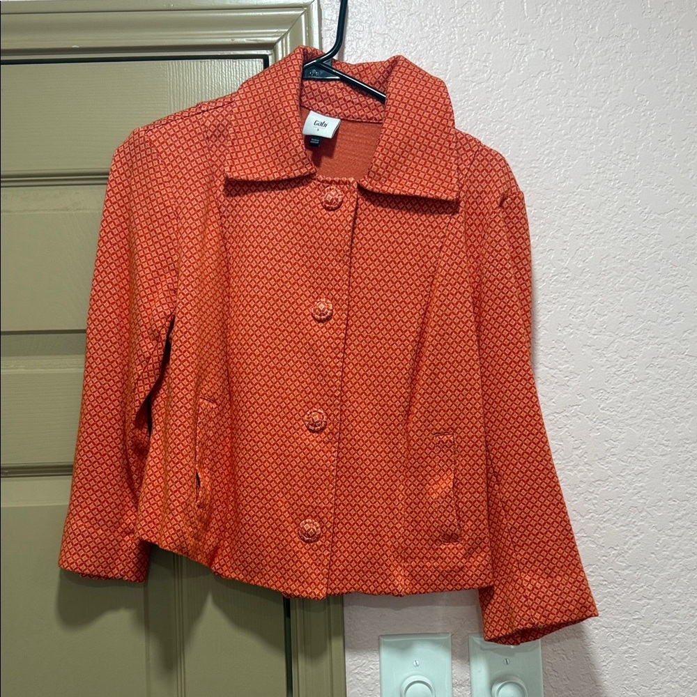 Cabi Creek Orange Patterned Blazer
